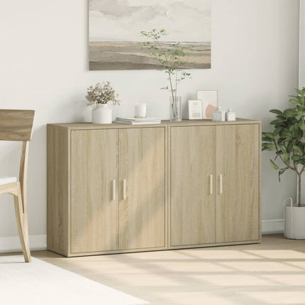 Skänkar 2 st sonoma-ek 60x31x70 cm konstruerat trä
