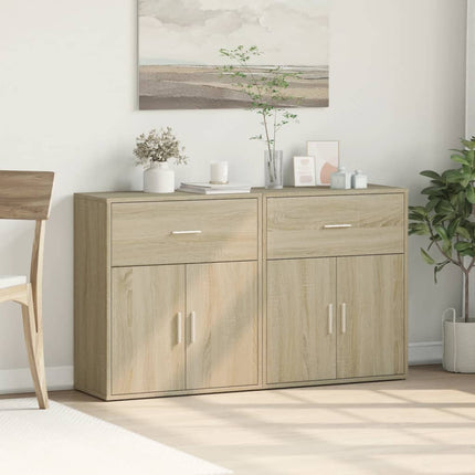 Skänkar 2 st sonoma-ek 60x31x70 cm konstruerat trä