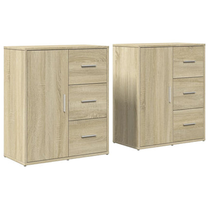 Skänkar 2 st sonoma-ek 60x31x70 cm konstruerat trä