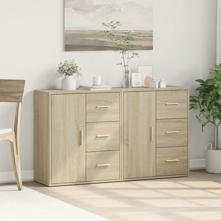 Skänkar 2 st sonoma-ek 60x31x70 cm konstruerat trä