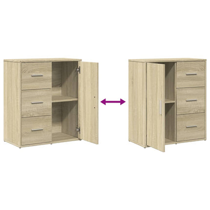 Skänkar 2 st sonoma-ek 60x31x70 cm konstruerat trä
