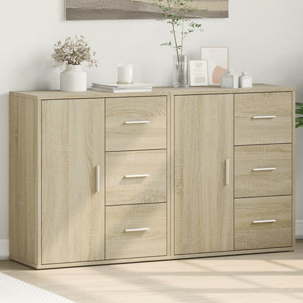 Skänkar 2 st sonoma-ek 60x31x70 cm konstruerat trä