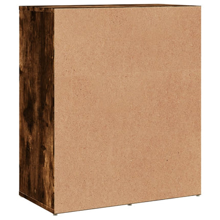 Skänkar 2 st rökfärgad ek 60x31x70 cm konstruerat trä