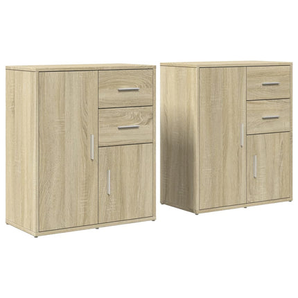 Skänkar 2 st sonoma-ek 60x31x70 cm konstruerat trä