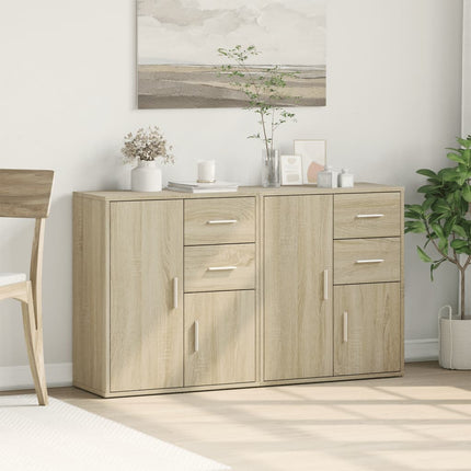 Skänkar 2 st sonoma-ek 60x31x70 cm konstruerat trä