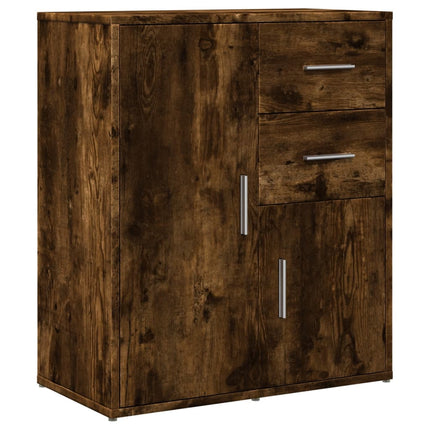 Skänkar 2 st rökfärgad ek 60x31x70 cm konstruerat trä
