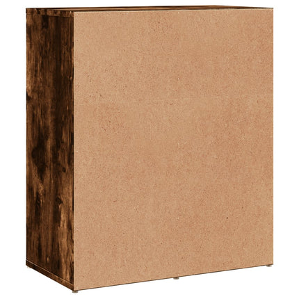 Skänkar 2 st rökfärgad ek 60x31x70 cm konstruerat trä