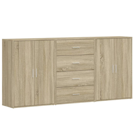 Skänkar 3 st sonoma-ek 60x31x84 cm konstruerat trä