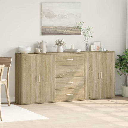 Skänkar 3 st sonoma-ek 60x31x84 cm konstruerat trä