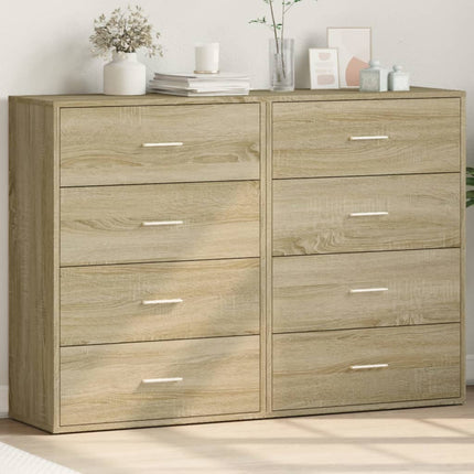 Skänkar 2 st sonoma-ek 60x31x84 cm konstruerat trä