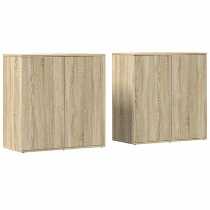 Skänkar 2 st sonoma-ek 79x38x80 cm konstruerat trä
