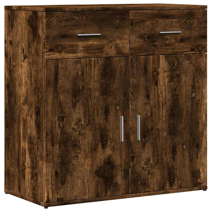 Skänkar 2 st rökfärgad ek 79x38x80 cm konstruerat trä