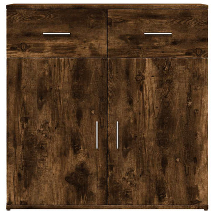 Skänkar 2 st rökfärgad ek 79x38x80 cm konstruerat trä