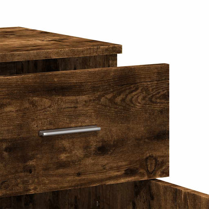 Skänkar 2 st rökfärgad ek 79x38x80 cm konstruerat trä