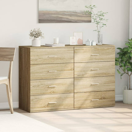 Skänkar 2 st sonoma-ek 60x39x80 cm konstruerat trä