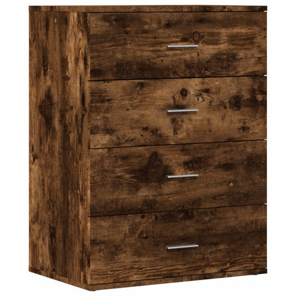 Skänkar 2 st rökfärgad ek 60x39x80 cm konstruerat trä