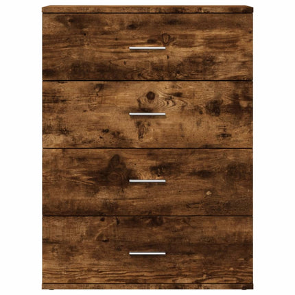 Skänkar 2 st rökfärgad ek 60x39x80 cm konstruerat trä