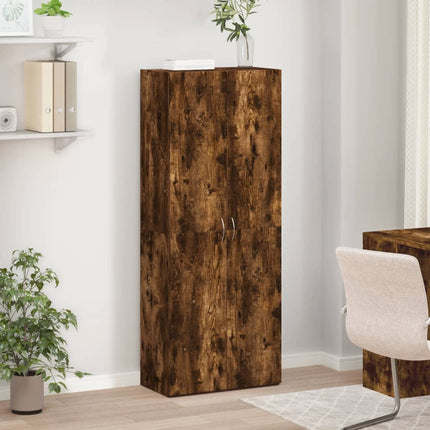 Dokumentskåp rökfärgad ek 60x32x153 cm konstruerat trä