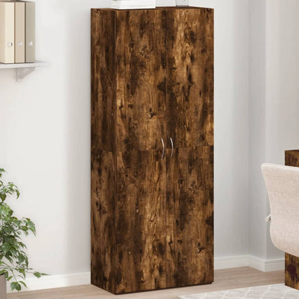 Dokumentskåp rökfärgad ek 60x32x153 cm konstruerat trä