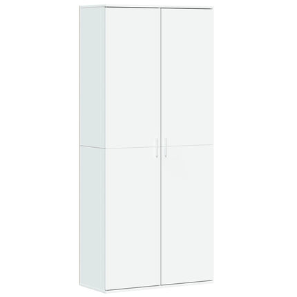 Högskåp vit 80x35x180 cm konstruerat trä