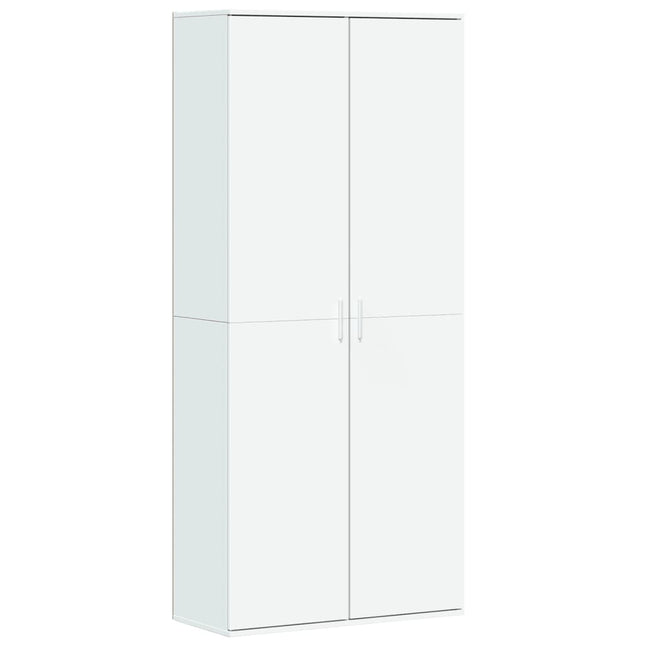 Högskåp vit 80x35x180 cm konstruerat trä
