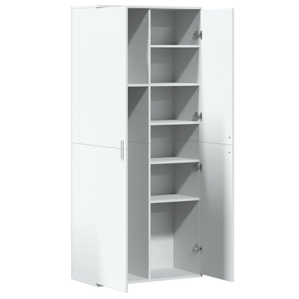 Högskåp vit 80x35x180 cm konstruerat trä