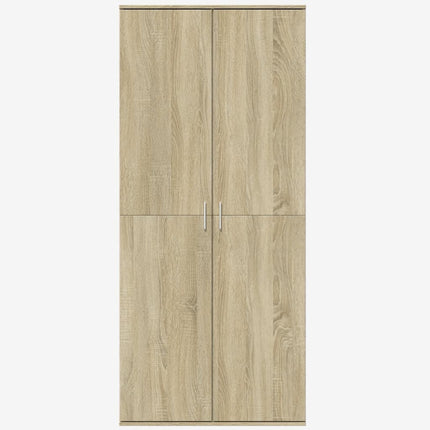 Högskåp sonoma-ek 80x35x180 cm konstruerat trä