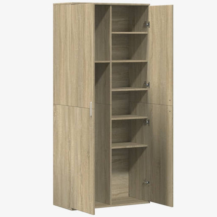 Högskåp sonoma-ek 80x35x180 cm konstruerat trä