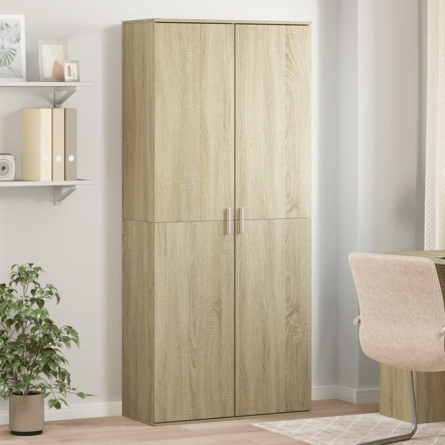 Högskåp sonoma-ek 80x35x180 cm konstruerat trä