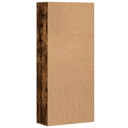 Högskåp rökfärgad ek 80x35x180 cm konstruerat trä