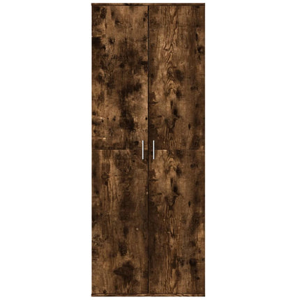 Högskåp rökfärgad ek 70x35x180 cm konstruerat trä