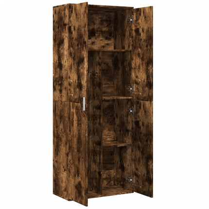 Högskåp rökfärgad ek 70x35x180 cm konstruerat trä