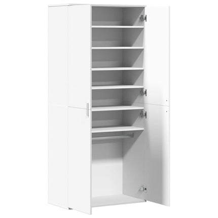 Skoskåp vit 80x39x178 cm konstruerat trä