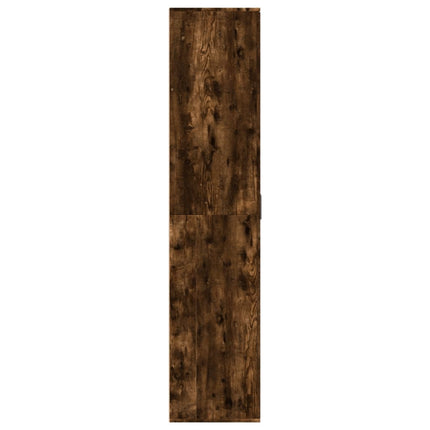 Skoställ rökfärgad ek 80x39x178 cm konstruerat trä