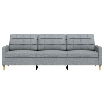 3-sitssoffa ljusgrå 210 cm tyg