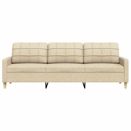 3-sitssoffa gräddvit 210 cm tyg