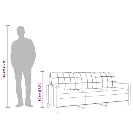 3-sitssoffa gräddvit 210 cm tyg