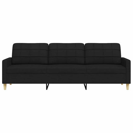 3-sitssoffa svart 210 cm tyg