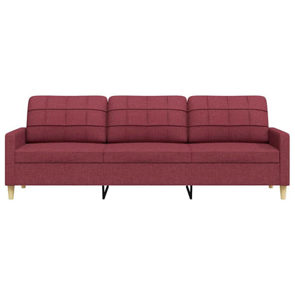 3-sitssoffa vinröd 210 cm tyg