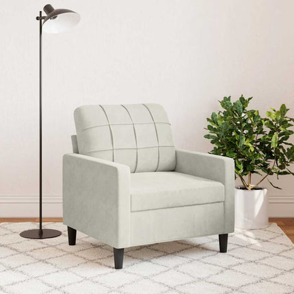 Fåtölj Gräddvit 60 cm sammet