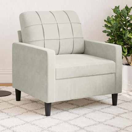 Fåtölj Gräddvit 60 cm sammet