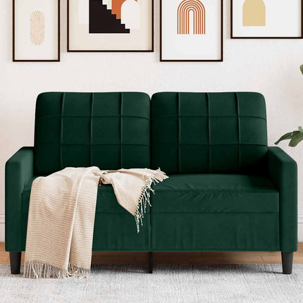 Soffa 2-sits mörkgrön 120 cm sammet