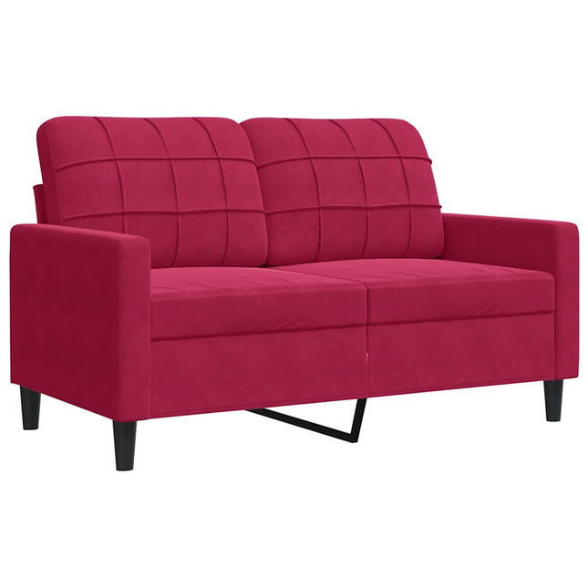 2-sitssoffa vinröd 120 cm sammet