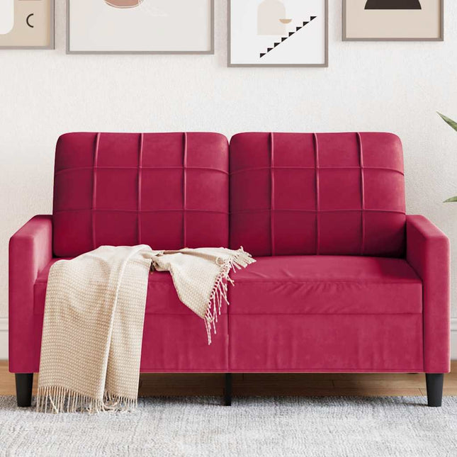 2-sitssoffa vinröd 120 cm sammet