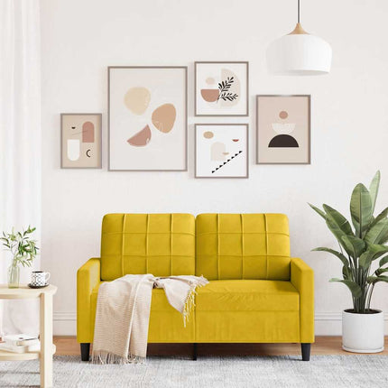 2-sitssoffa gul 120 cm sammet