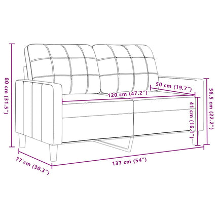 2-sitssoffa gul 120 cm sammet