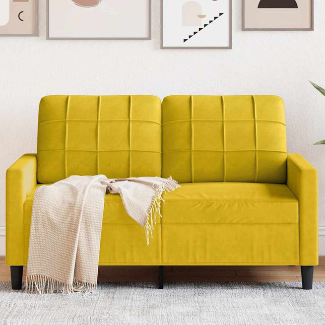 2-sitssoffa gul 120 cm sammet