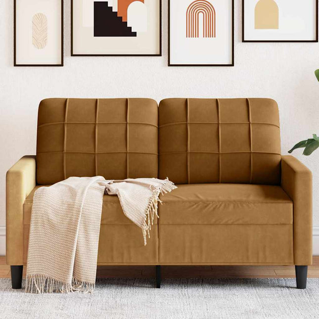 2-sitssoffa brun 120 cm sammet