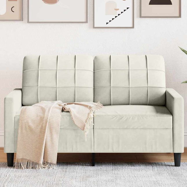 2-sitssoffa gräddvit 120 cm sammet