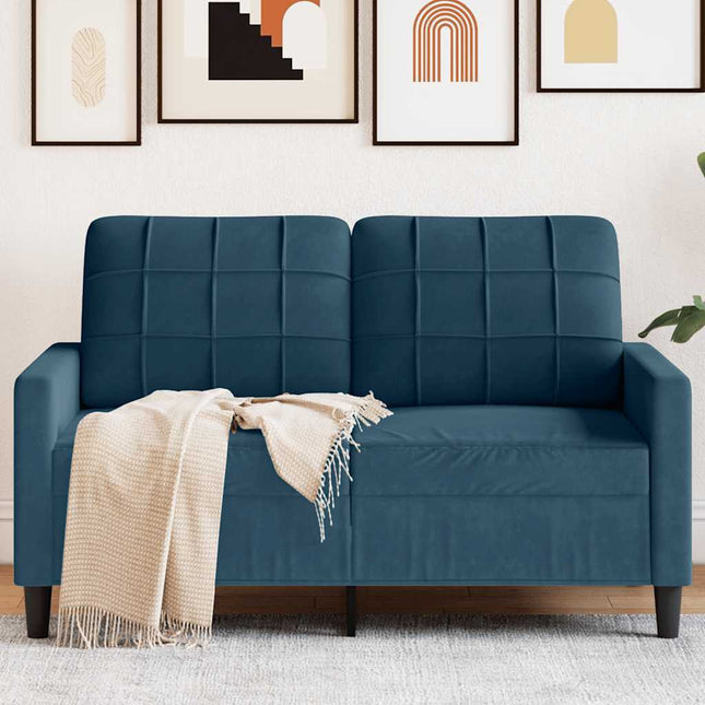2-sitssoffa blå 120 cm sammet